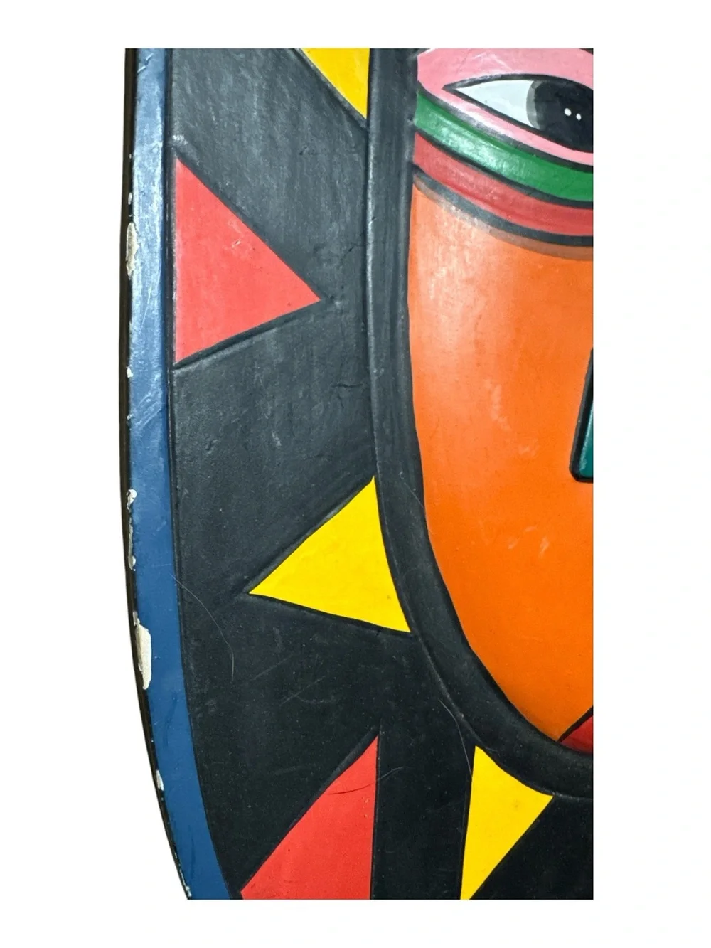 Vintage 1980s Laurel Burch Ceremonial Wooden Rainbow Tribal Mask